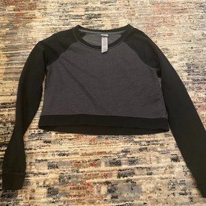 Champion Black and Grey Crop Sweater Size M